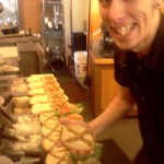 Mikey making a bunch of sandwiches!