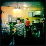 Anika at the counter at the Brass Buckle